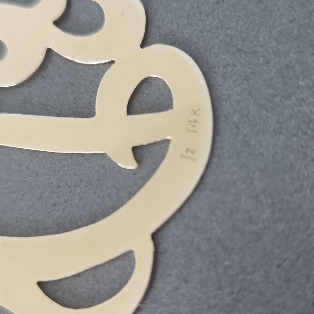 Solid 14k Gold Itallic "D" Initial Necklace Excel… - image 4